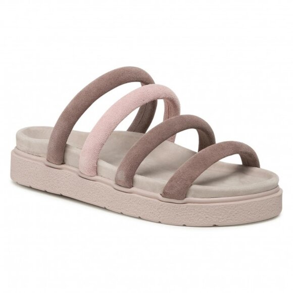 INUIKII Tube Platform Slides Taupe/Rose - Picture 2 of 10